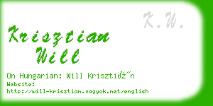 krisztian will business card